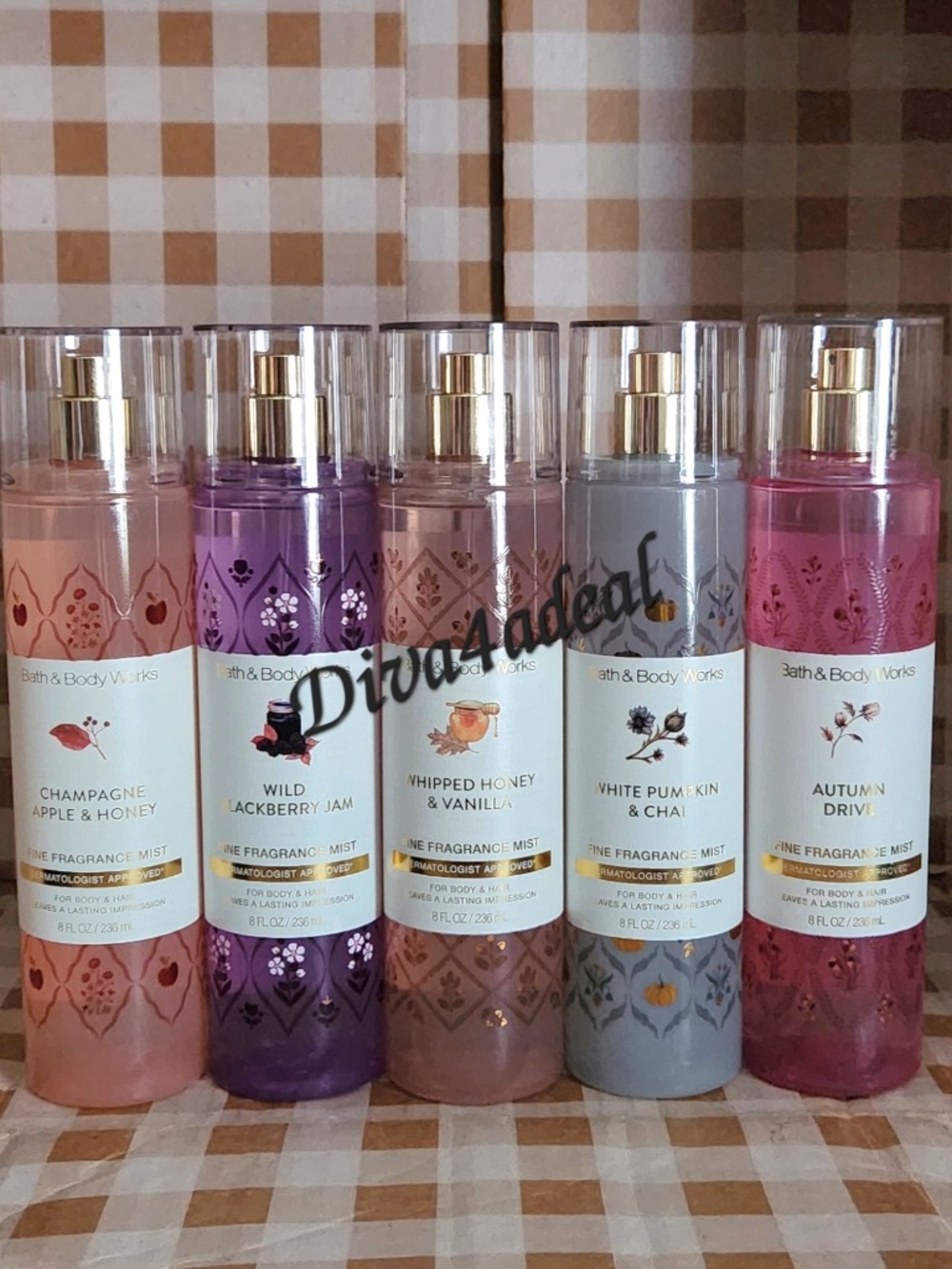 5X Bath & Body Works FALL Collection 8 FL OZ Mist Spray Bundle